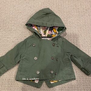 OshKosh B'gosh unisex Green Hooded coat with patterned inside